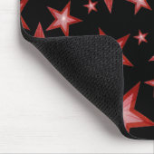 Mousepad Red Stars schwarz (Ecke)