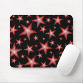 Mousepad Red Stars schwarz (Mit Mouse)