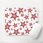 Mousepad Red Stars weiß (Mit Mouse)