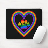 Mousepad Regenbogenherz mit Pfote (Mit Mouse)