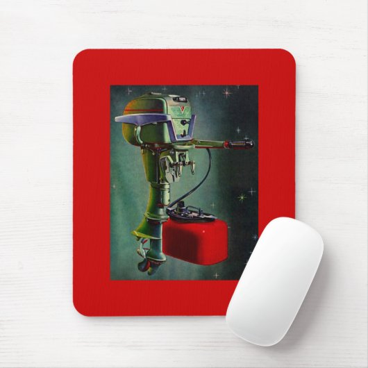 Mousepad Retro Außenbordmotor u. roter (Mit Mouse)