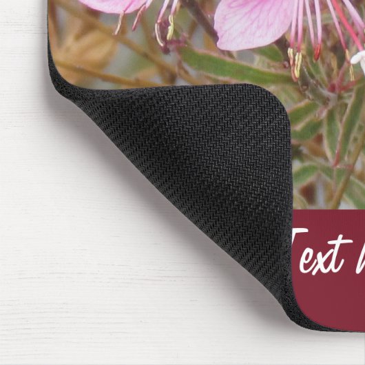 Mousepad - Rosa Blume mit Text (Ecke)