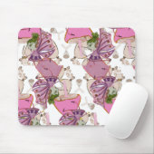 Mousepad rosa Pilzfeen Design (Mit Mouse)