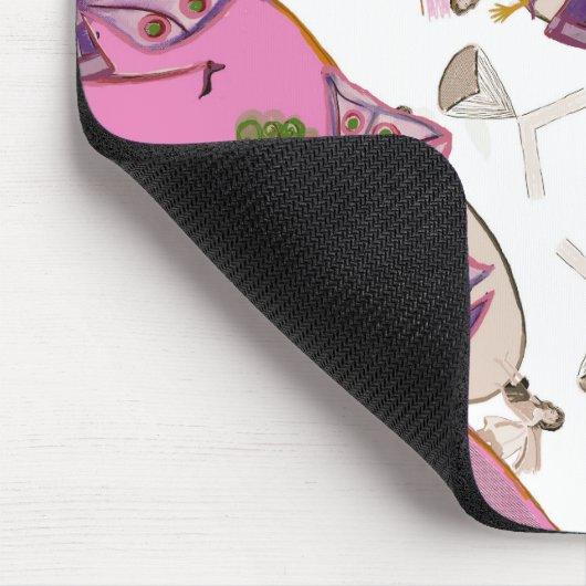 Mousepad rosa Pilzfeen Design (Ecke)