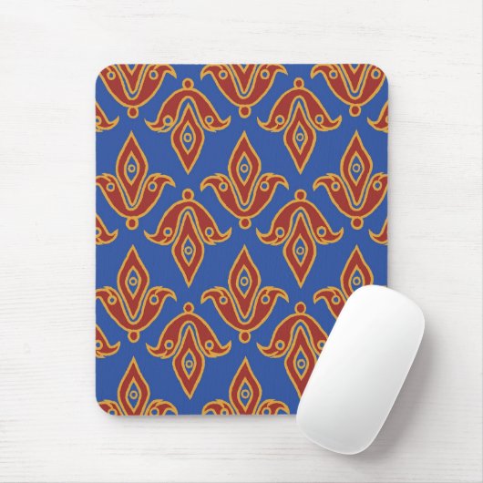 Mousepad, Rot, Gold, Blauer Fleur de Lys Mousepad (Mit Mouse)