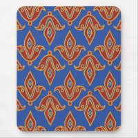 Mousepad, Rot, Gold, Blauer Fleur de Lys