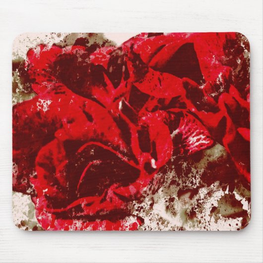 Mousepad Rote Rose Wasserfarbe (Vorne)