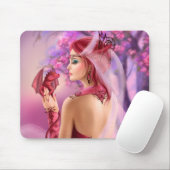 Mousepad Schöne Fantasiefrau Königin und Drache (Mit Mouse)