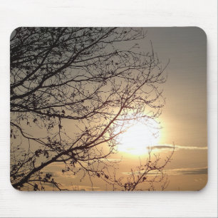 Mousepad schöner Sonnenuntergang mit Zweigen