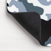 Mousepad, schwarz-graue Camouflage Mousepad (Ecke)
