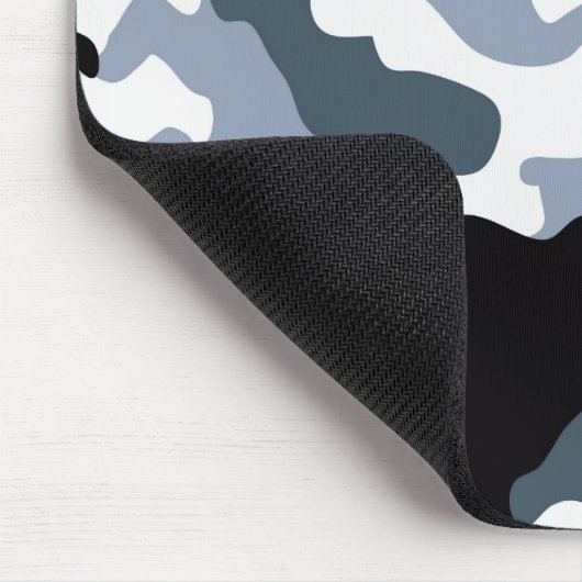 Mousepad, schwarz-graue Camouflage Mousepad (Ecke)