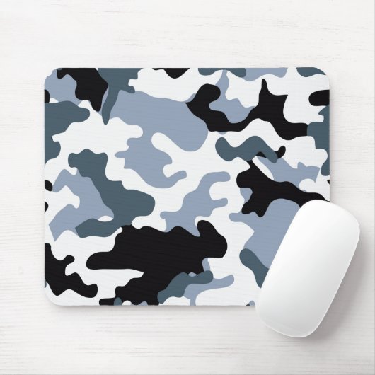 Mousepad, schwarz-graue Camouflage Mousepad (Mit Mouse)