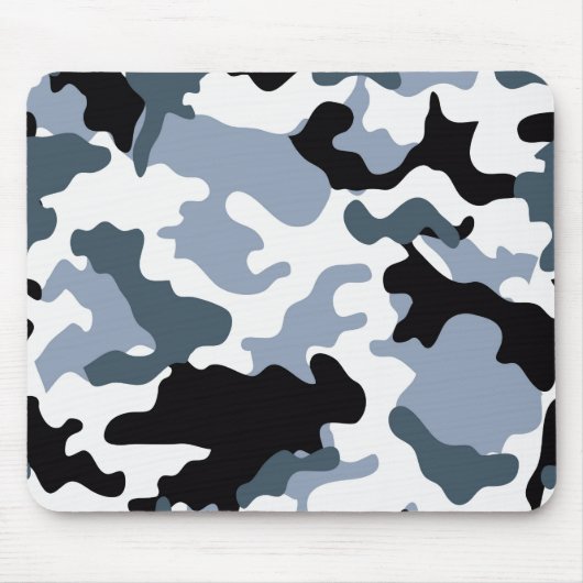 Mousepad, schwarz-graue Camouflage Mousepad (Vorne)