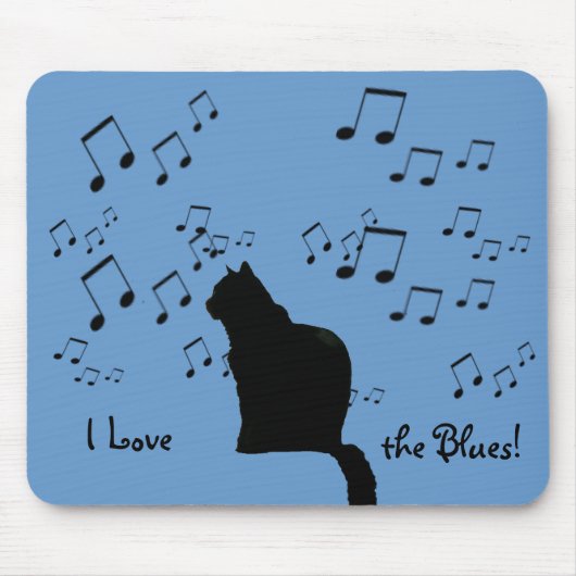 Mousepad - Schwarze Blues Cat (Vorne)