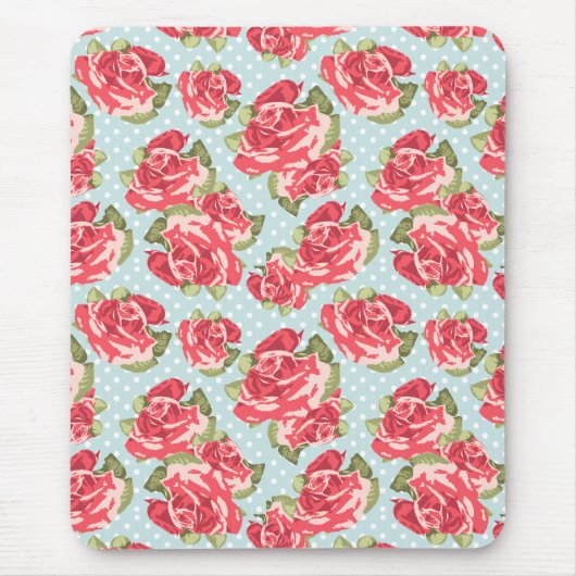 Mousepad Shabby Chic-Rosen-mit BlumenVintages (Vorne)