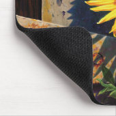 Mousepad Sonnenblume-Blume, die Camille Engel malt (Ecke)