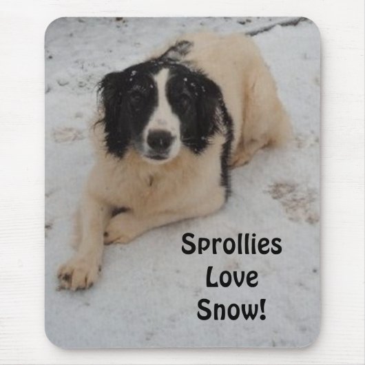 Mousepad Sprollie im Schnee (Vorne)