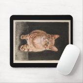 Mousepad Tabbykatze, warme Gelbs, niedliche Hand (Mit Mouse)