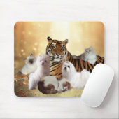 Mousepad Tiger Hunde Katzen Freunde (Mit Mouse)