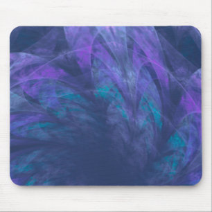 Mousepad Transparent Blue Petals Fraktal