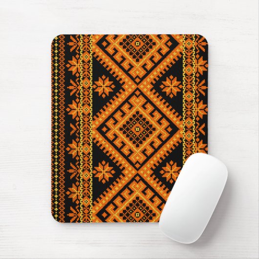 Mousepad ukrainische Querstich-Orange (Mit Mouse)