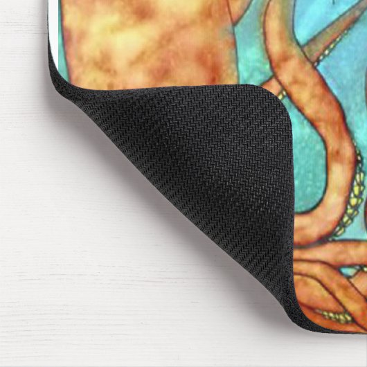 Mousepad: Ursprüngliche handgemalte silk Krake Mousepad (Ecke)