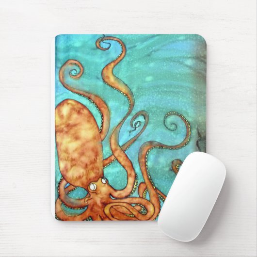 Mousepad: Ursprüngliche handgemalte silk Krake Mousepad (Mit Mouse)
