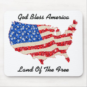 Mousepad USA Flag Gott segne Amerika