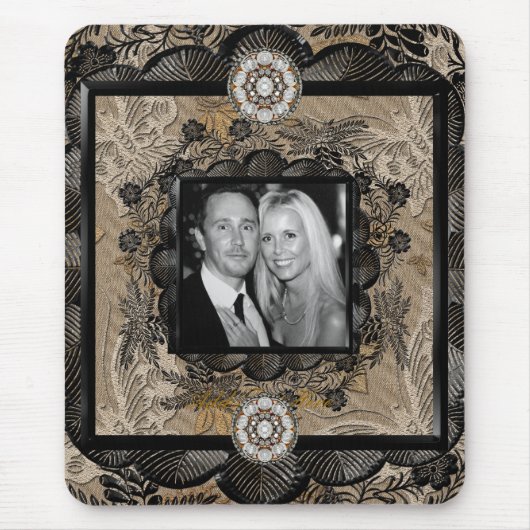 Mousepad vergrößern Schwarz-Braun-Rahmen (Vorne)