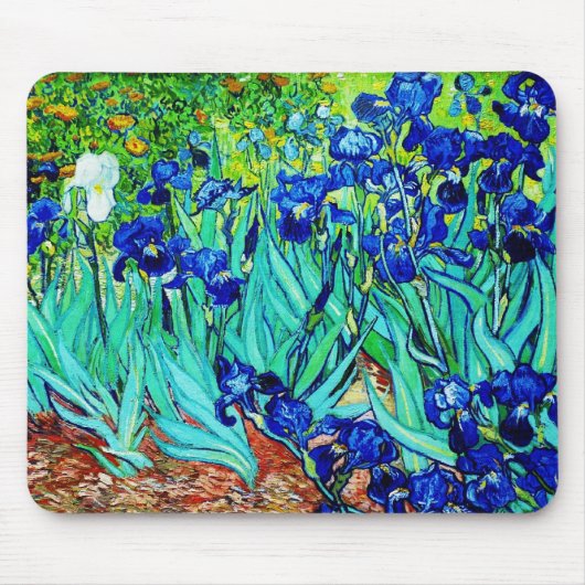 Mousepad Vintag Art Irises (Vorne)