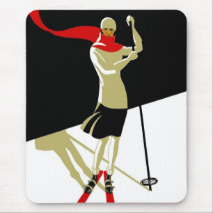 Mousepad Vintag Saint Croix Skifahrer Plakate