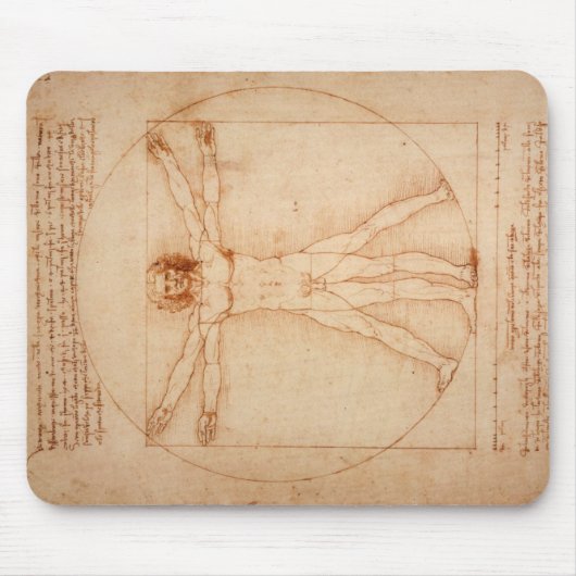 Mousepad Vitruvian Man von Leonardo da Vinci (Vorne)