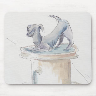 Mousepad Watercolor Sketch "Dog Fountain London"