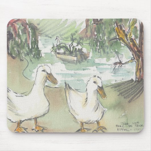 Mousepad Watercolor Sketch "Enten/Paris" (Vorne)