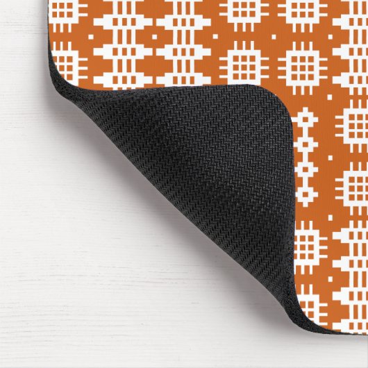 Mousepad: Welsh Tapestry Pattern, Brick Red, White Mousepad (Ecke)