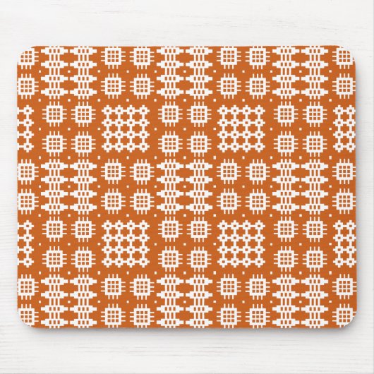 Mousepad: Welsh Tapestry Pattern, Brick Red, White Mousepad (Vorne)