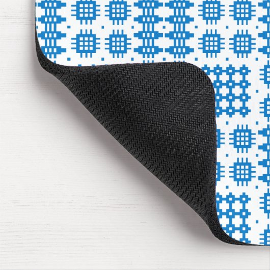 Mousepad: Welsh Tapestry Pattern, Bright Blue Mousepad (Ecke)