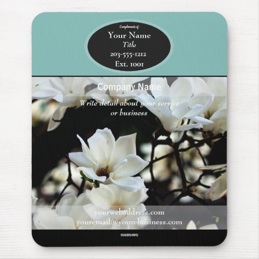Mousepad White Magnolia - HAMbyWG (Vorne)