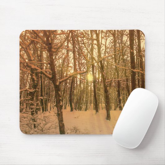 Mousepad Winterwald Schnee und Licht (Mit Mouse)