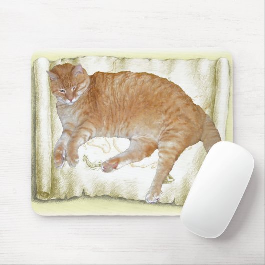 Mousepad Yellow Tiger Cat (Mit Mouse)