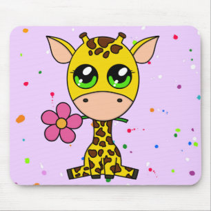 Mousepad zum Thema "Niedliche Giraffe"