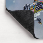 Mousepads - graues Stuten-Karussell-Pferd (Ecke)