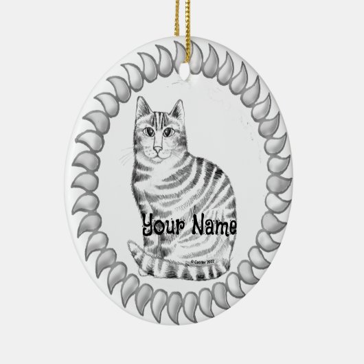 Mouser Tabby Cat Keramik Ornament (Rechts)