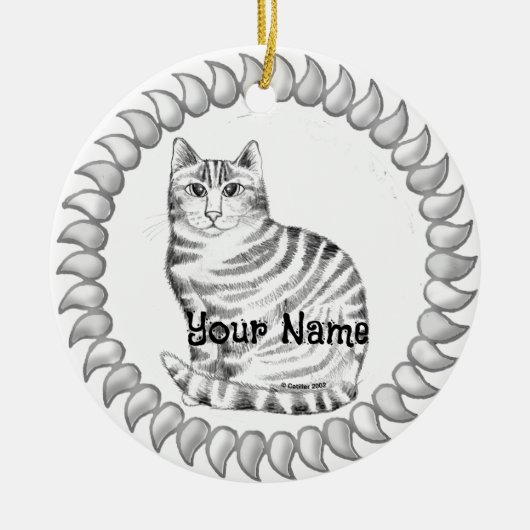 Mouser Tabby Cat Keramik Ornament (Vorne)