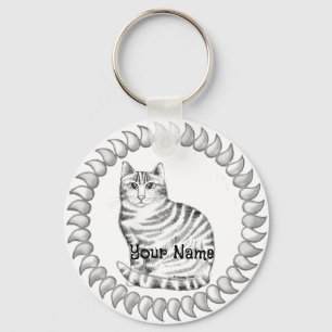 Mouser Tabby-Katze Schlüsselanhänger