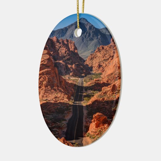 Mouses Behälter-Straße - Tal des Feuers - Nevada Keramik Ornament (Links)