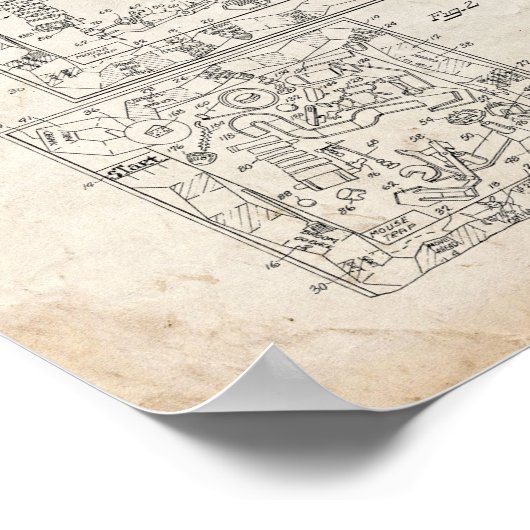 Mousetrafboard Game Patent - Alter Look Poster (Ecke)