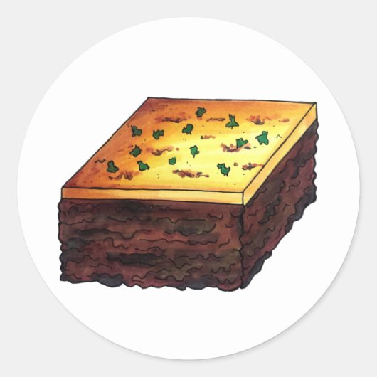 Moussaka Griechisch Mittelmeer Food Eggplant Potat Runder Aufkleber (Vorderseite)