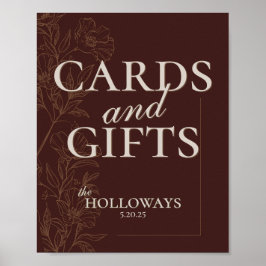 Mousse Brown Wedding Brautparty Cards and Gifts Poster