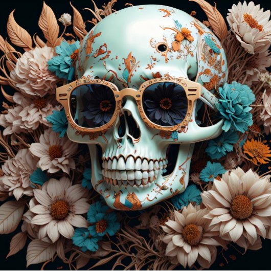 Mousseline Blume Skull Paper Seite verlassen Seidenpapier